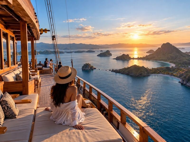 Private sailing trip Labuan Bajo at sunset