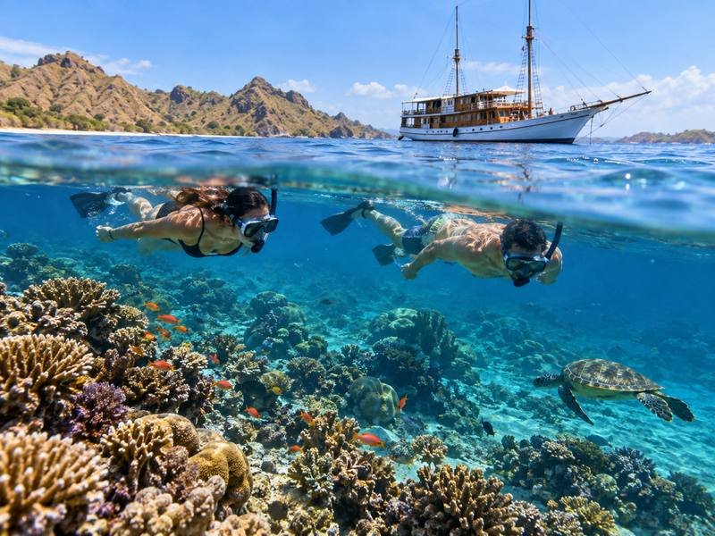 komodo snorkeling sailing trip