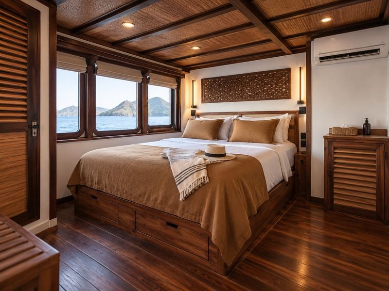 private phinisi cabin in Labuan Bajo