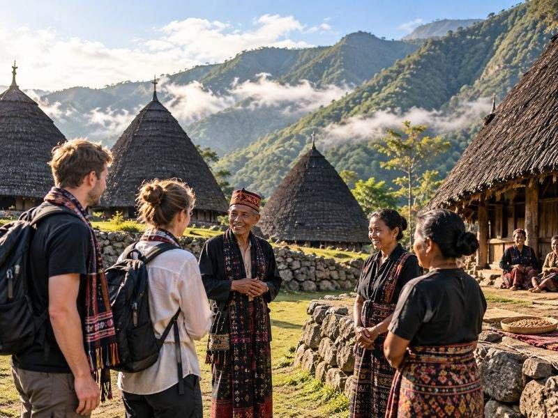 Respectful cultural visit to a traditional Flores village